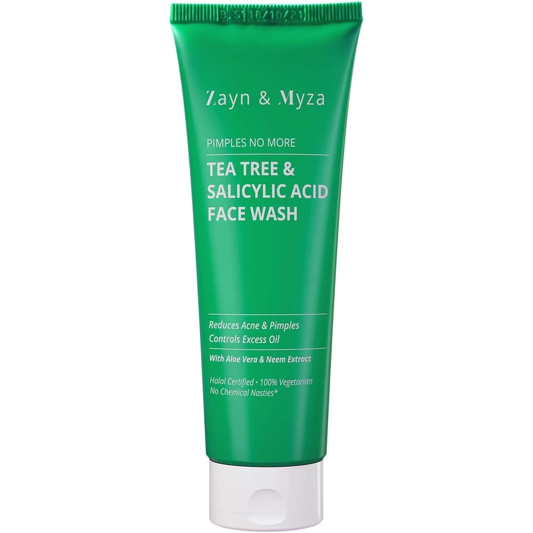 ZM Zayn & Myza Tea Tree & Salicylic Acid Acne-Fighting Face Wash - Deep Cleansing for Oily & Acne-Prone Skin - Perfect for Daily Skincare Routine & Post-Workout Refreshment
