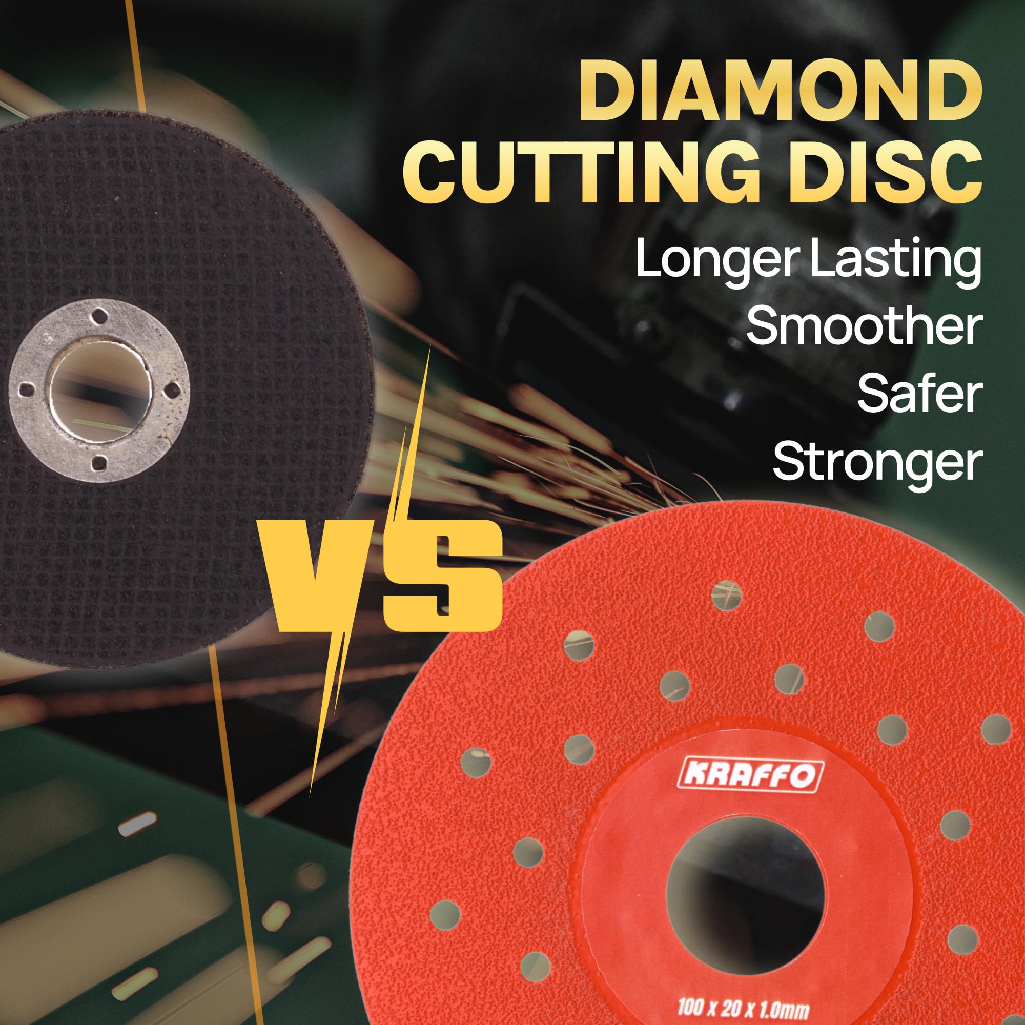 5PCS 4-Inch Diamond Glass Cutting Discs for Angle Grinder - Ultra Thin Saw Blade Wheel 1.2
