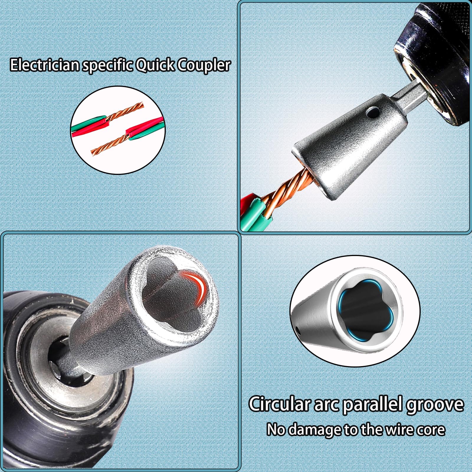 3 PCS Wire Twisting Tool Set - Electric Drill Wire Connector & Nut Twister for Quick Cable Stripping and Twisting | Perfect for Electrical Wiring, DIY Projects, and Professional Electricians