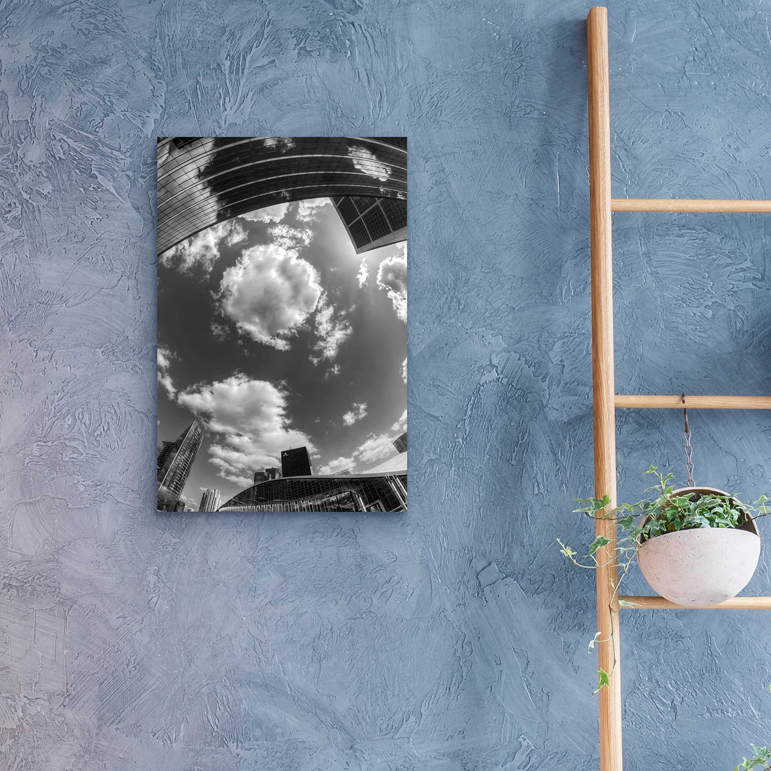 Urban Sky II by Sebastien Lory - Modern Acrylic Glass Wall Art Painting 16x24 Inches - Perfect for Living Room, Bedroom & Office Decor