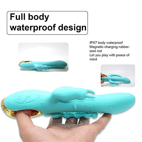 3 in 1 Silicone G-Spot Rabbit Anal Vibrator - 10 Powerful Vibration Modes, Waterproof & Rechargeable Adult Sex Toy for Women & Couples - Clitoral, Vaginal & Anal Stimulator (Blue) - Perfect for Solo Play & Intimate Couples Moments