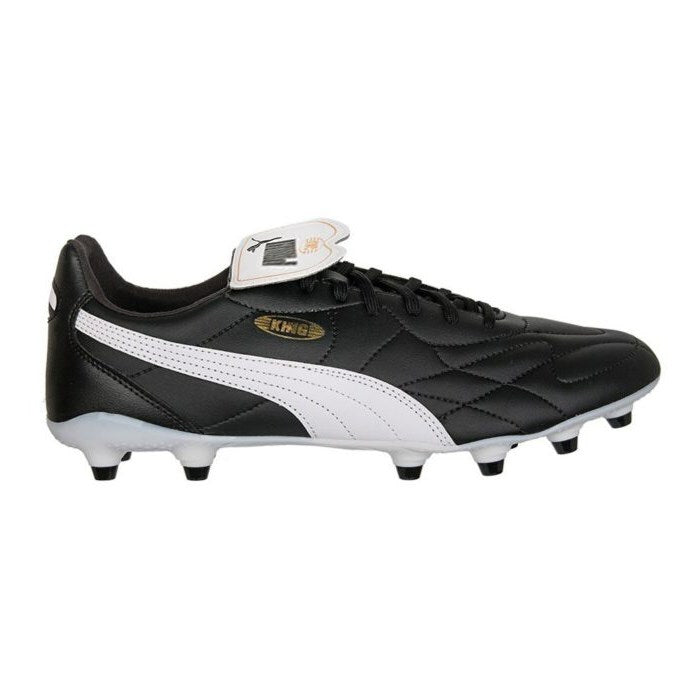 Puma King Top FG/AG Soccer Cleats for Men - Black/White Football Shoes for Artificial Grass & Firm Ground - Perfect for Training, Matches & Competitive Play