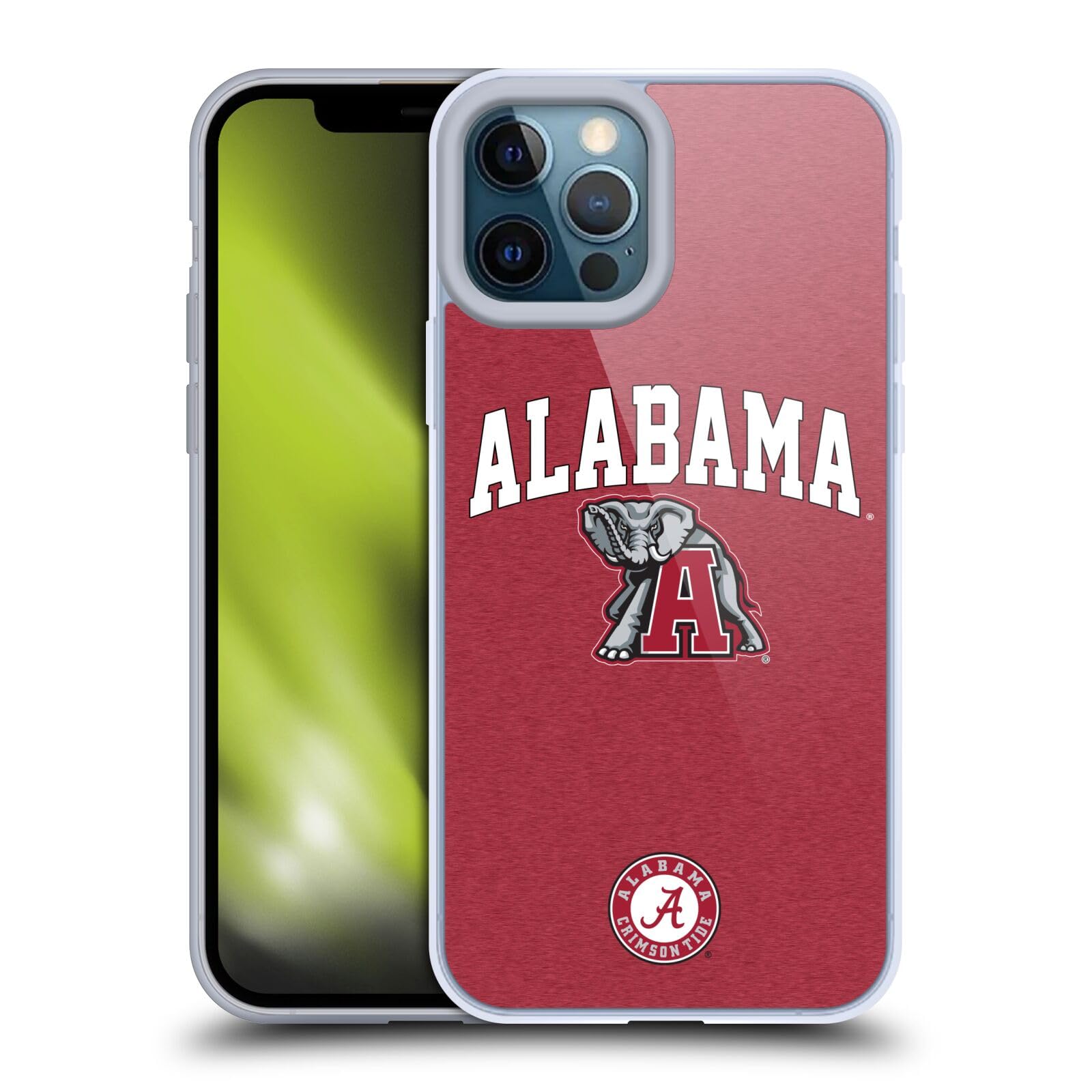 Officially Licensed University of Alabama UA Campus Logotype iPhone 12 Pro Max Case - Soft Gel Protective Cover for Apple iPhone 12 Pro Max - Perfect for School Spirit, Game Days & Campus Life