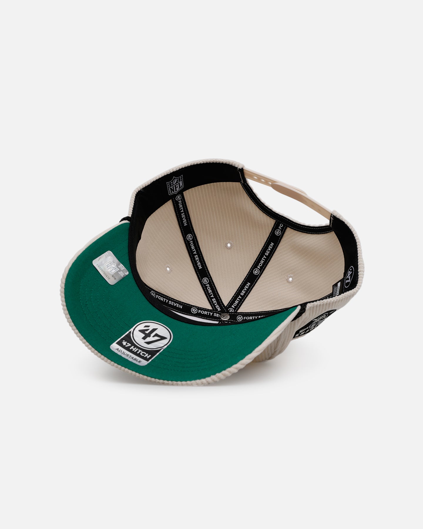 47 Brand Las Vegas Raiders 'Natural Script' Premium Hitch Corduroy Snapback Hat - Official NFL Licensed Adjustable Baseball Cap for Men & Women - Perfect for Game Day, Sports Events & Casual Wear