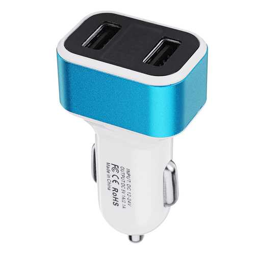 Bakeey 3.1A Dual USB Car Charger with LED Voltage Display - Fast Charging for iPhone, Samsung, iPad, Tablets - Perfect for Road Trips & Daily Commute