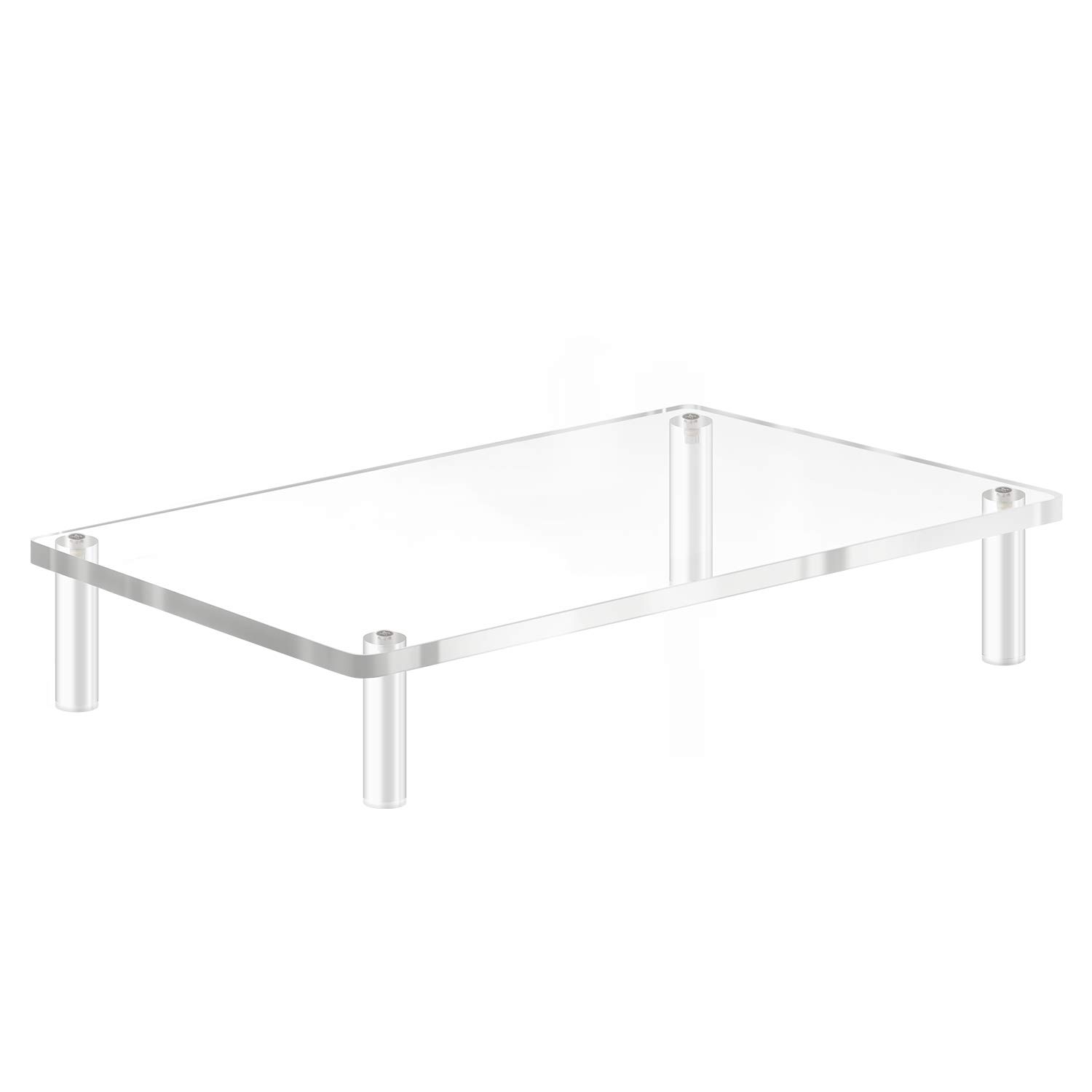Yestbuy Clear Acrylic Monitor Stand Riser - Ergonomic Desktop Organizer for Computer, Laptop, Printer & Office Accessories | Perfect for Home Office Setup & Workspace Organization