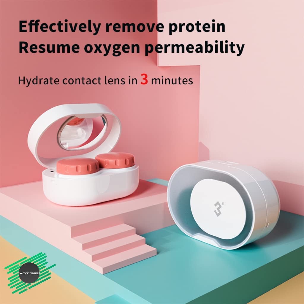 MV7 Contact Lens Cleaner & Hydration Machine - Automatic Cleaning & Disinfecting Solution for Daily Soft Contacts Care | Perfect for Travel, Home & Office Use