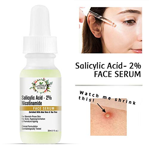 Luxura Sciences 2% Salicylic Acid & Niacinamide Face Serum 30ml - Gentle Exfoliant for Pore Minimizing, Oil Control & Acne Treatment | Improves Skin Elasticity, Reduces Wrinkles | Perfect for Daily Skincare Routine & Blemish-Prone Skin