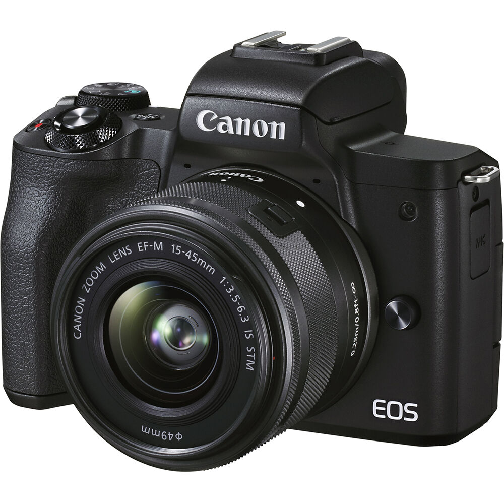 Canon EOS M50 Mark II Mirrorless Camera with 15-45mm Lens - 4K Video, Vlogging, YouTube Content Creator Kit for Travel & Portrait Photography