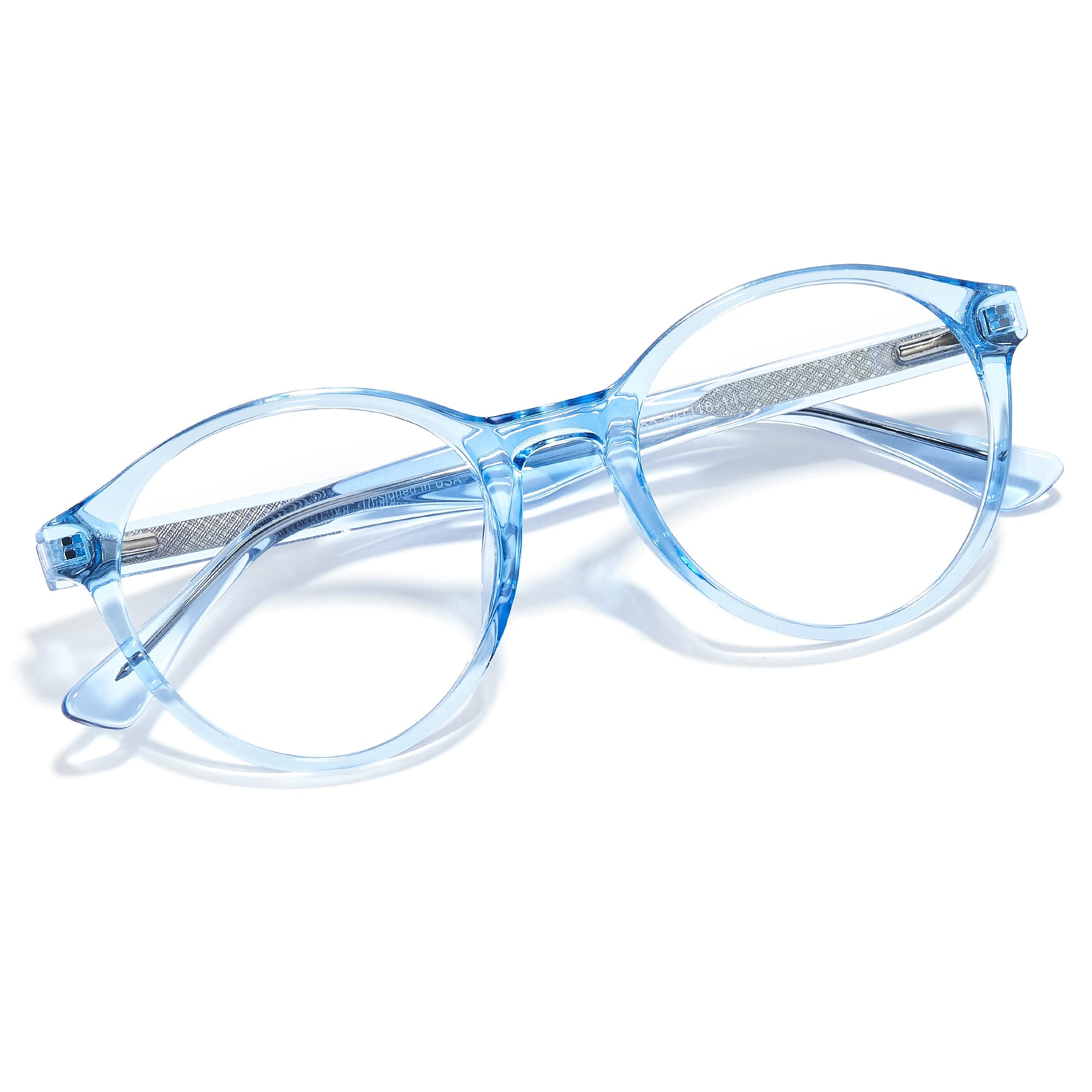 Cyxus 2023 Round Blue Light Blocking Glasses for Women - TR90 Frame Computer Glasses Anti Glare & Eye Strain Relief - Perfect for Office Work, Gaming & Screen Time