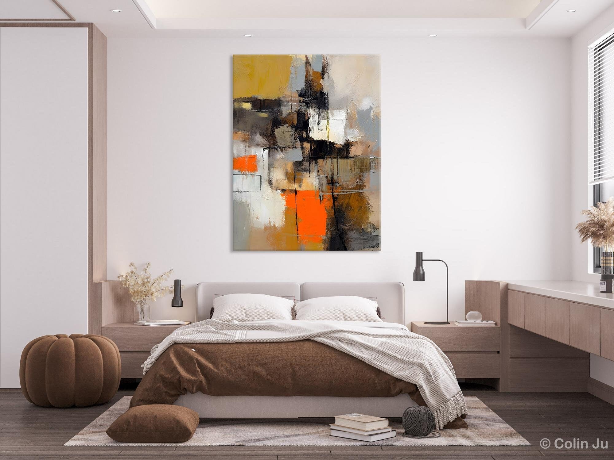 Extra Large Acrylic Abstract Painting on Canvas - Modern Contemporary Wall Art for Dining Room Decor | Original Handmade Artwork for Living Room, Bedroom & Office
