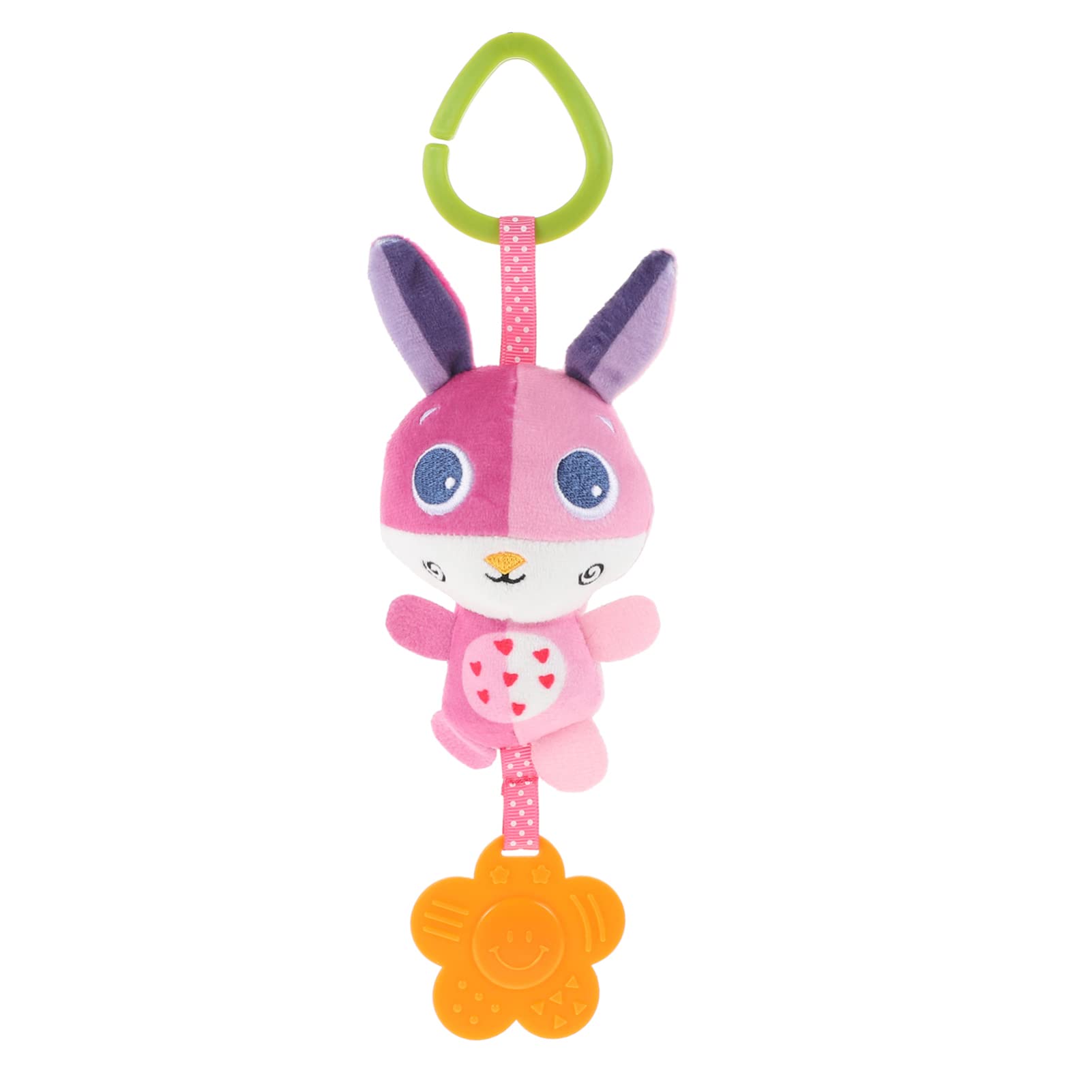 VOSAREA Soft Plush Fox Baby Rattles Toy with Teether - Sensory Crib, Car Seat & Stroller Toy for Newborns & Kids (Pink) | Perfect for Early Learning & Playtime