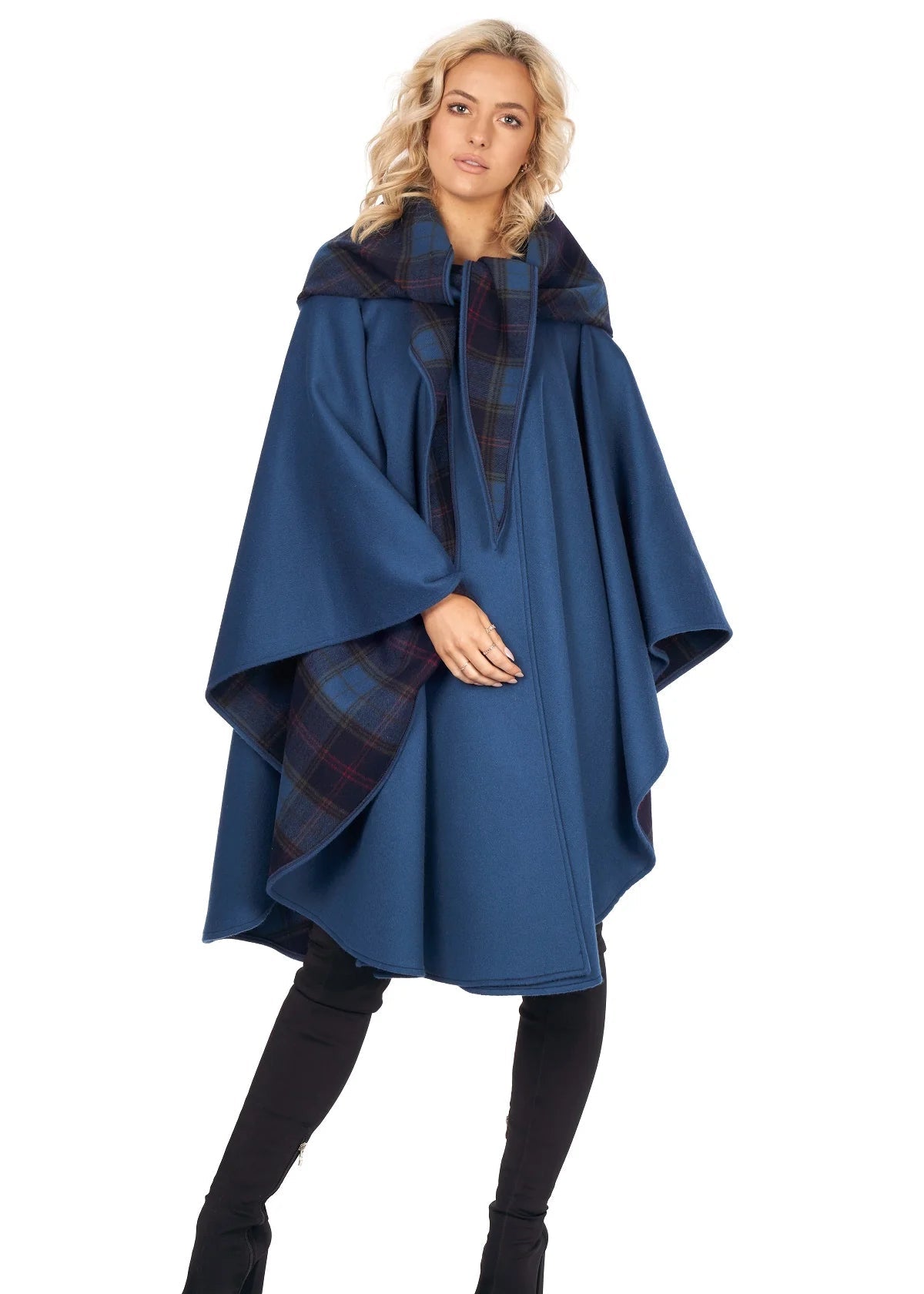 Jimmy Hourihan Classic Teal Wool Walking Cape - Vintage Wool Cape Coat for Women, Outerwear for Fall & Winter - Perfect for Hiking, Travel & Outdoor Activities