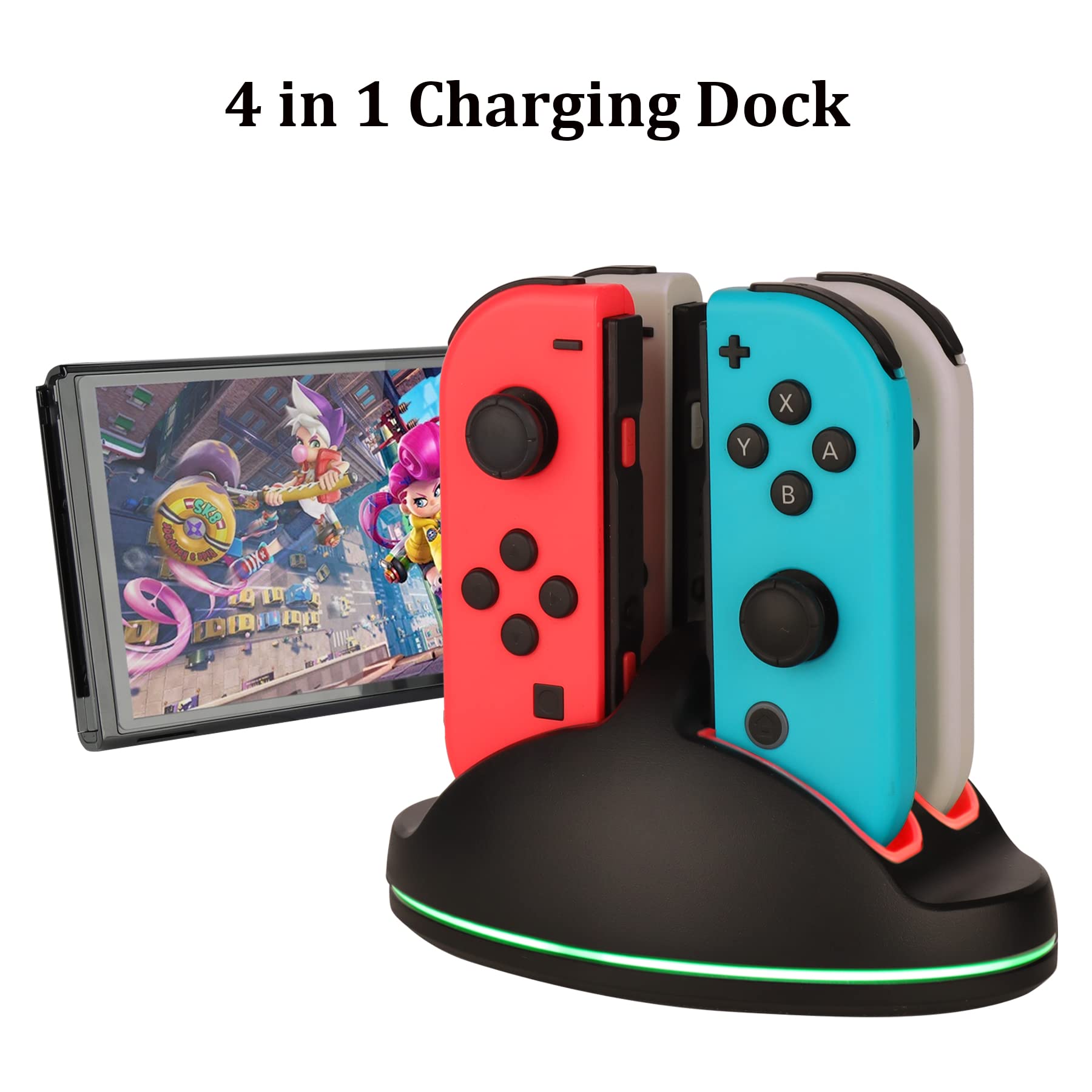 Premium Nintendo Switch Accessories Bundle - 23-in-1 Kit with Carrying Case, Steering Wheels, Screen Protectors, Charging Dock, Joy-Con Grips & Thumbstick Caps - Perfect for Gaming On-The-Go, Travel Protection & Enhanced Gameplay Experience