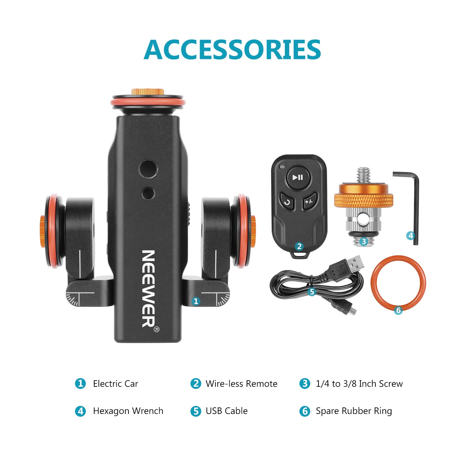 Neewer 3-Wheel Wireless Motorized Camera Dolly with Remote Control - 3-Speed Electric Track Slider for DSLR, Camcorder, GoPro, iPhone & Android Smartphones - Perfect for Smooth Video Shoots, Vlogging & Film Making