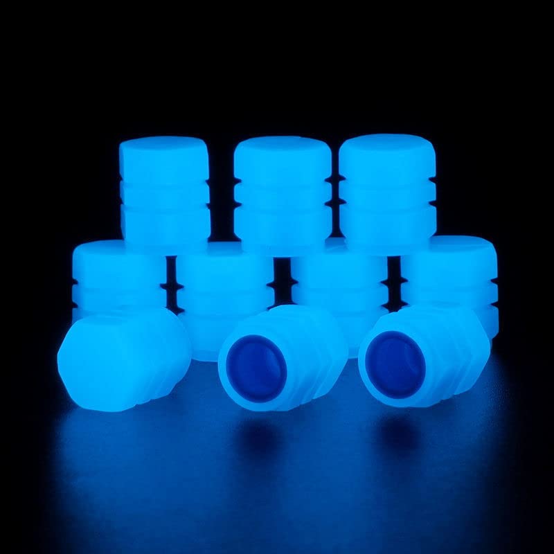 8 PCS Universal Fluorescent Tire Valve Stem Caps - Illuminated Auto Wheel Valve Caps for Car, Truck, SUV, Motorcycle, Bike - Enhance Night Visibility & Style