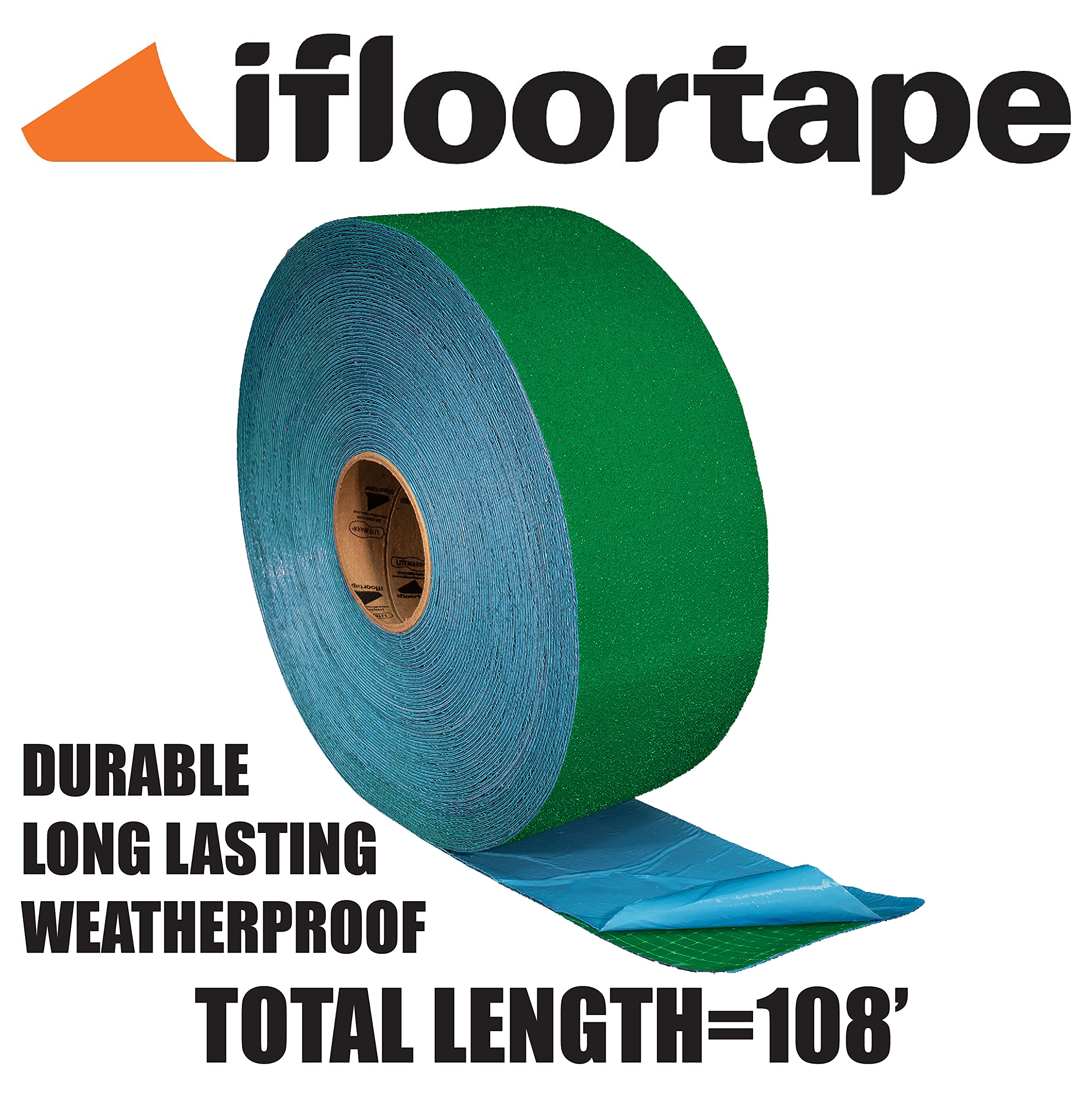 DuraMark RPT-750 Heavy Duty Reflective Slip-Resistant Pavement Marking Tape - 4 Inch x 108 Feet, Green, BLAST Certified for Outdoor Use | Ideal for Parking Lots, Road Markings, and Construction Zones