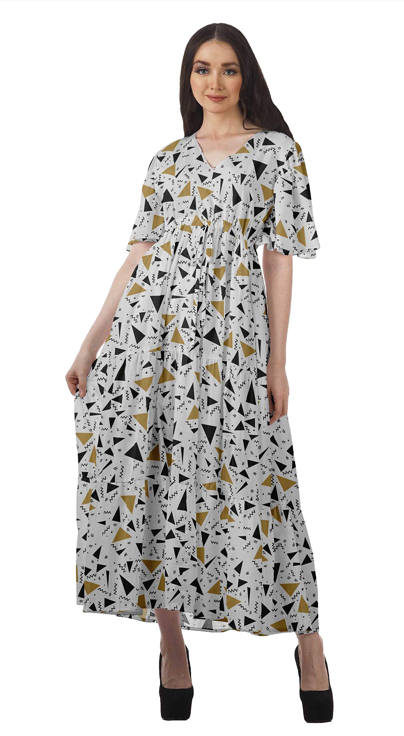 **Moomaya Women's Floral Printed Summer Dress - Short Sleeve Party & Casual Sundress - Perfect for Beach Vacations, Brunch Dates, and Outdoor Events**