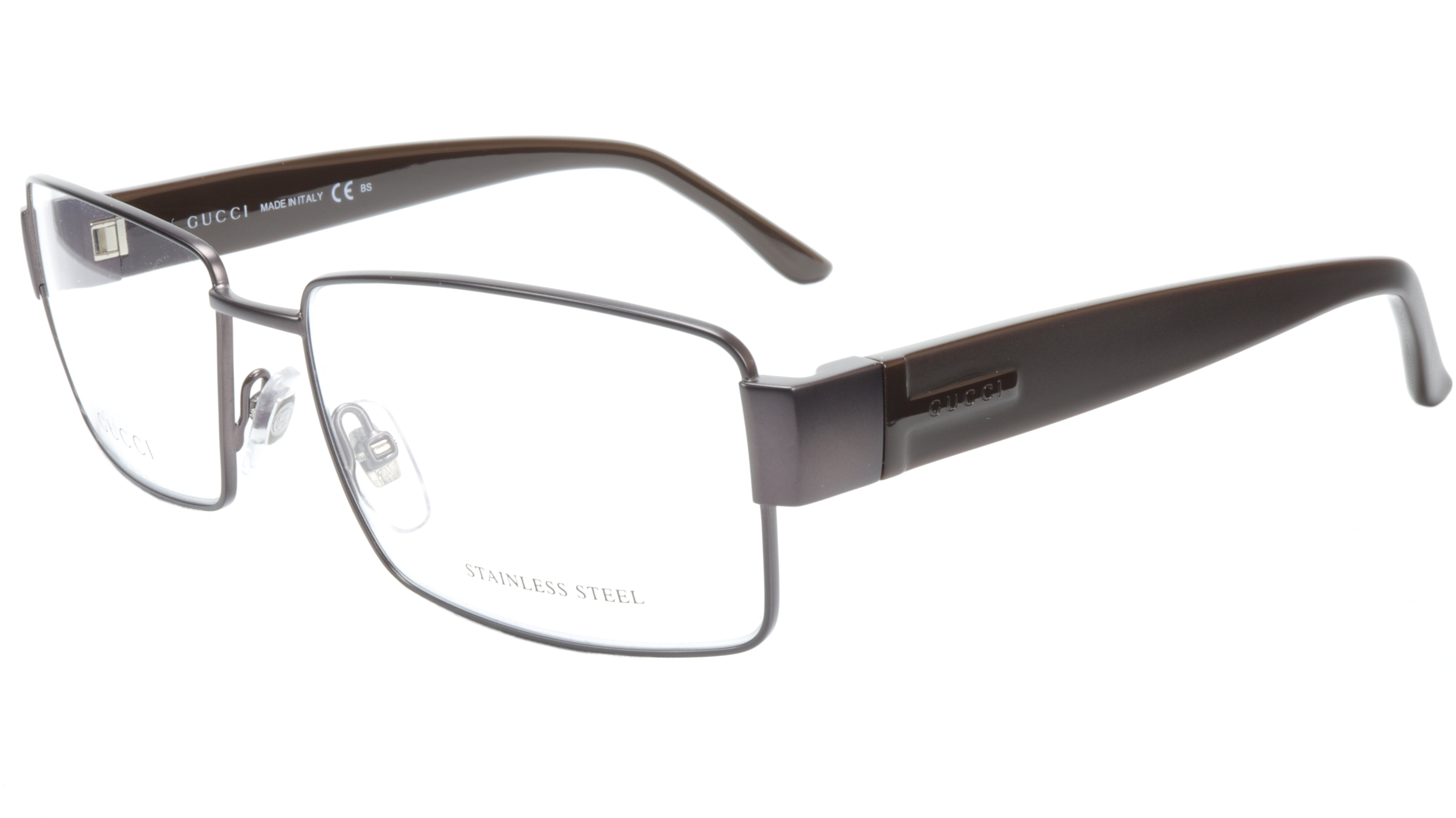 Gucci GG2217 L13 Chocolate Brown Metal Acetate Eyeglasses Frame - Made in Italy - Size 55-16-135 - Perfect for Reading & Fashion Accessories