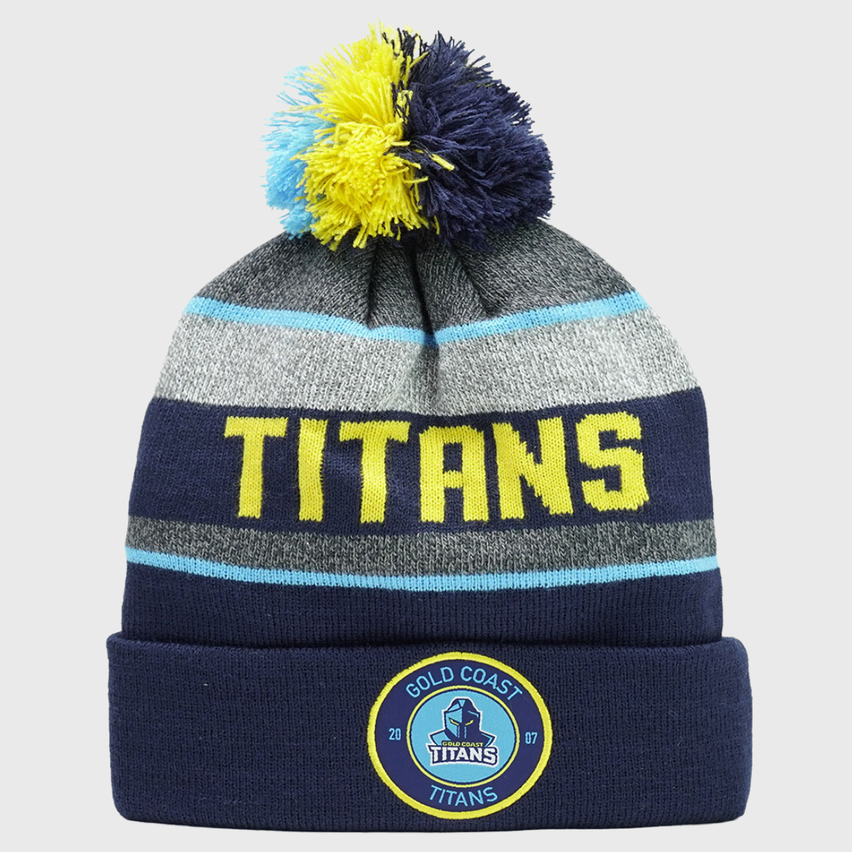 NRL Gold Coast Titans Tundra Bobble Beanie Hat - Official Team Logo Winter Knit Cap for Men & Women - Perfect for Football Games, Cold Weather & Fan Gear Collection