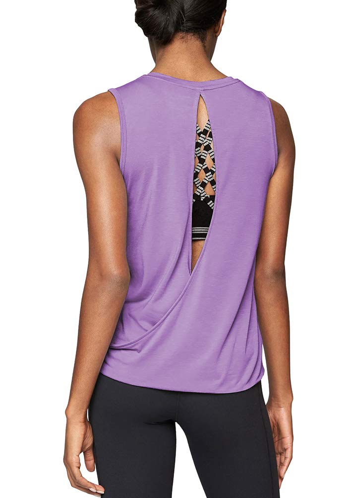 Women's Mippo Open Back Workout Tops - Breathable Yoga & Running Athletic Shirts - Muscle Tank Tops for Gym, Fitness & Active Lifestyle