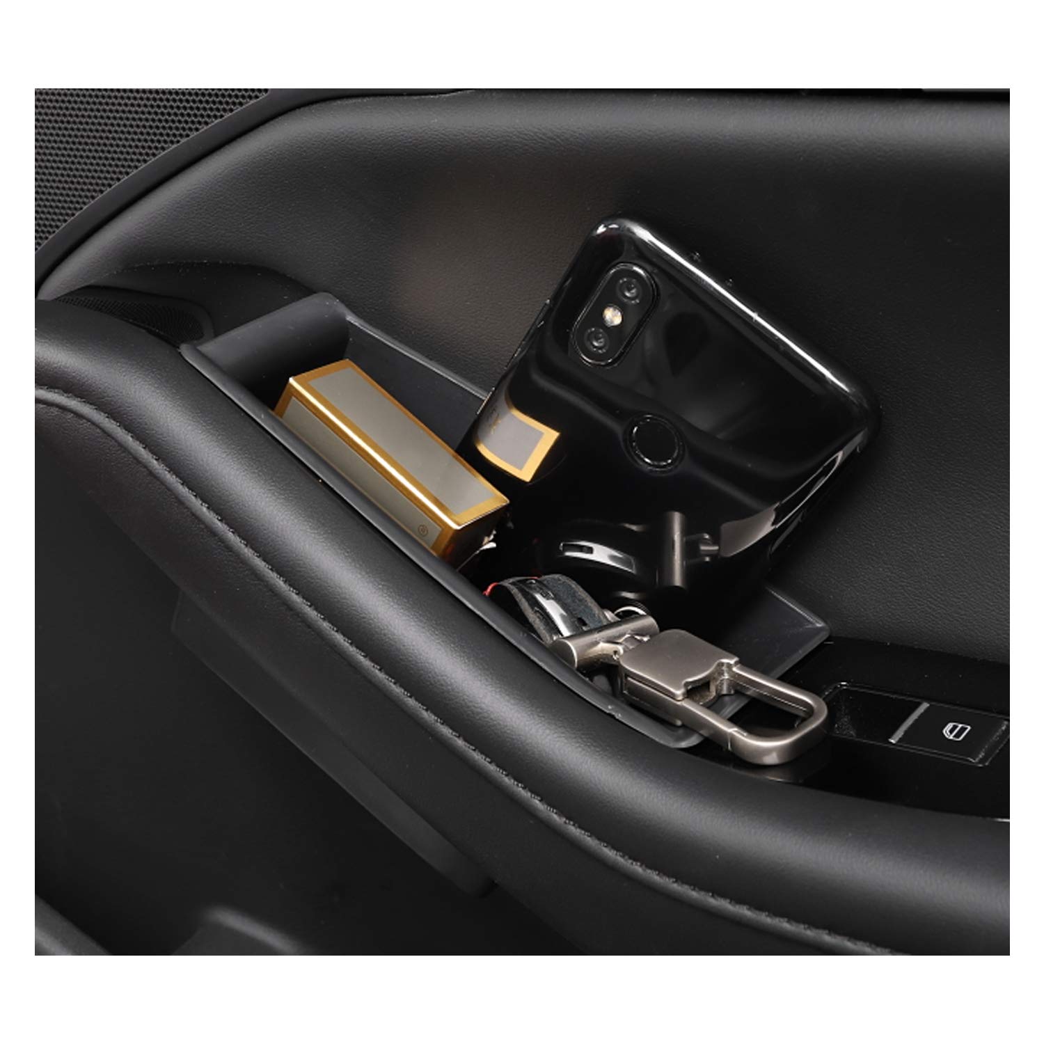2PCS ABS Car Door Handle Organizer Tray for 2019-2025 Mazda 3 & 2020-2025 CX-30 | Rear Door Storage Box Accessory | Perfect for Gloves, Keys & Small Items | Durable Side Compartment Insert