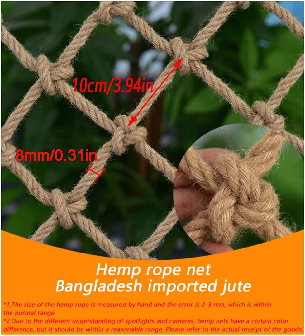 KACQIHTU Hemp Rope Safety Net for Kids - Childproof Stair, Balcony & Playground Protection - Durable Climbing Net for Indoor/Outdoor Use - Perfect for Home, Garden, and Play Areas
