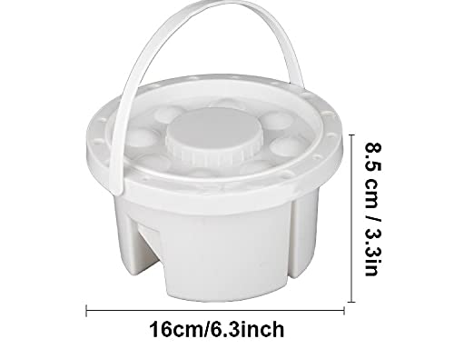 Professional Art Brush Cleaner Pot with Holder & Palette Lid - White Round Paint Brush Washer Basin for Watercolor & Oil Painting - Perfect for Studio, Classroom & Home Art Projects