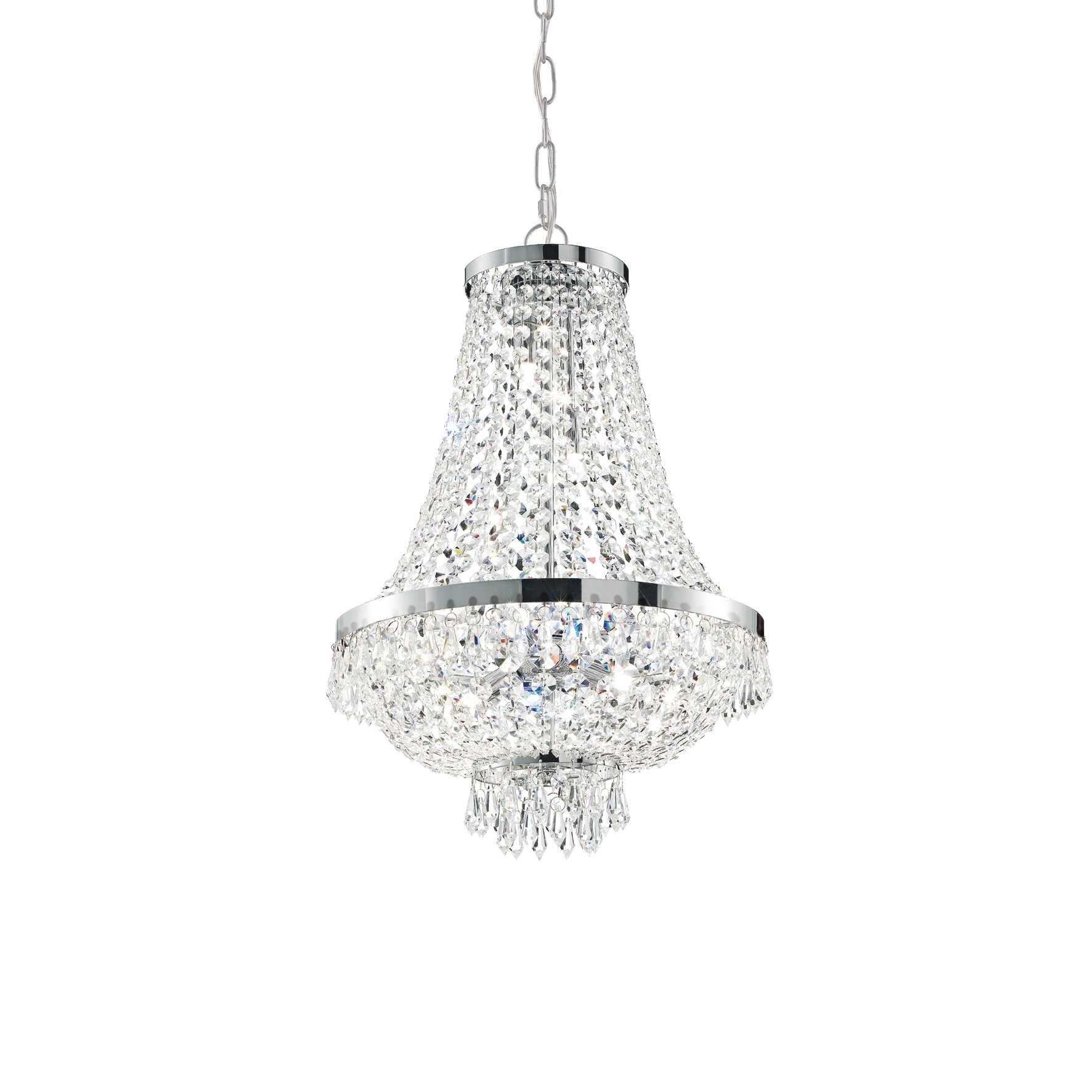 Ceiling Chandelier Light Fixture - 6/9/12 Lights, Chrome/Gold Finish, Elegant Dining Room Lighting for Home Decor