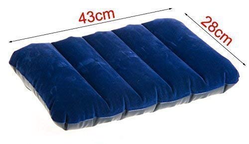 Ultralight Inflatable Travel Neck Pillow - Soft Velvet Portable Pillow for Airplane, Car, Camping & Backpacking - Comfortable Sleeping Support for Adults & Kids - Perfect for Long Flights, Road Trips & Outdoor Adventures - Blue
