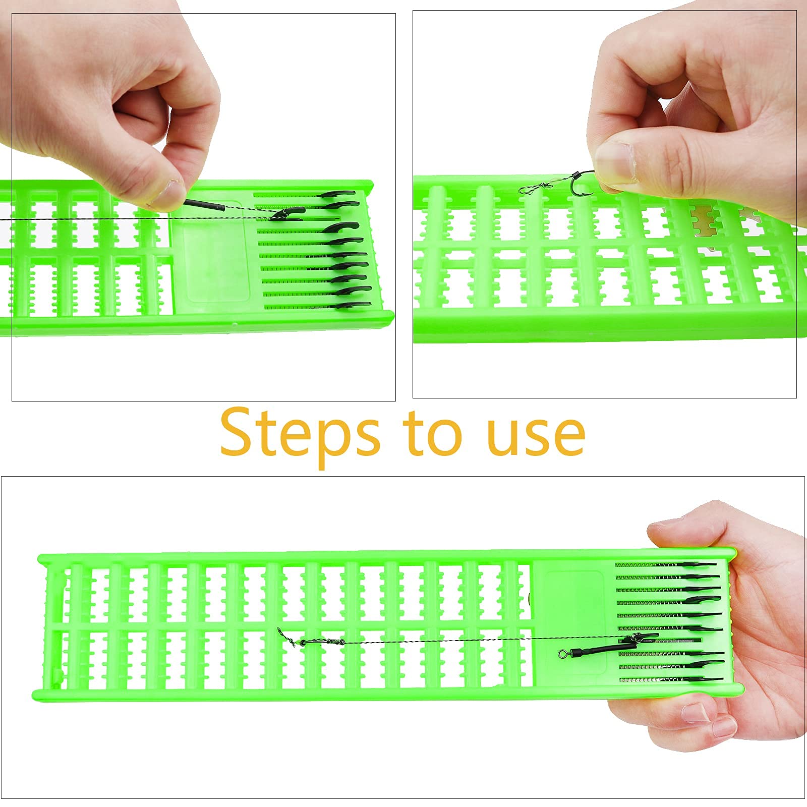 Gourami Fishing Snelled Hook Holder - Organize Snelled Hooks & Rigs with Leader Tray & Jigs Board - Perfect for Freshwater & Saltwater Fishing Trips