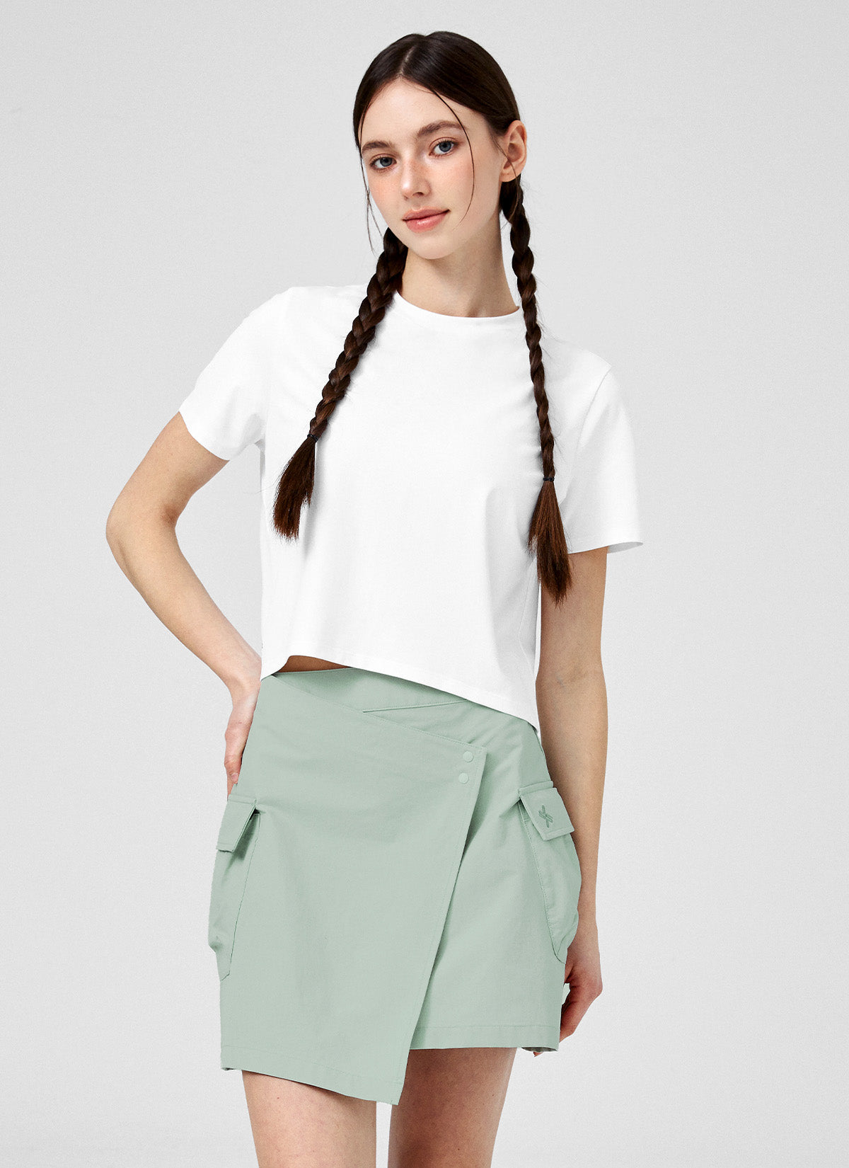 Ice Feather Light 2.0 Crop Short Sleeve T-Shirt - Women's Summer Fashion Top for Gym, Yoga & Casual Outfits