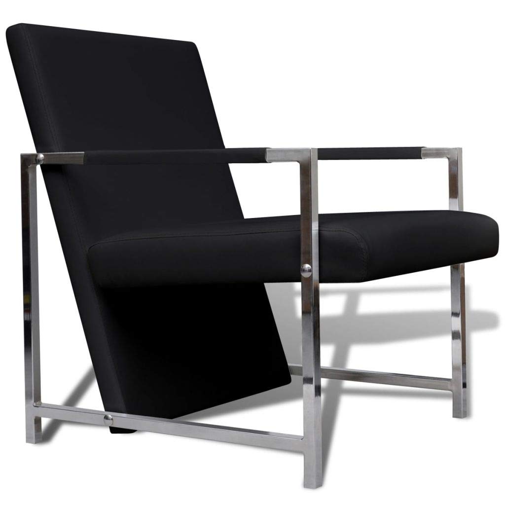 Comfy Faux Leather Accent Chair - Living Room Reading Chair & Bedroom Lounge Chair for Adults & Teens | Perfect for Relaxing, Reading & Small Spaces