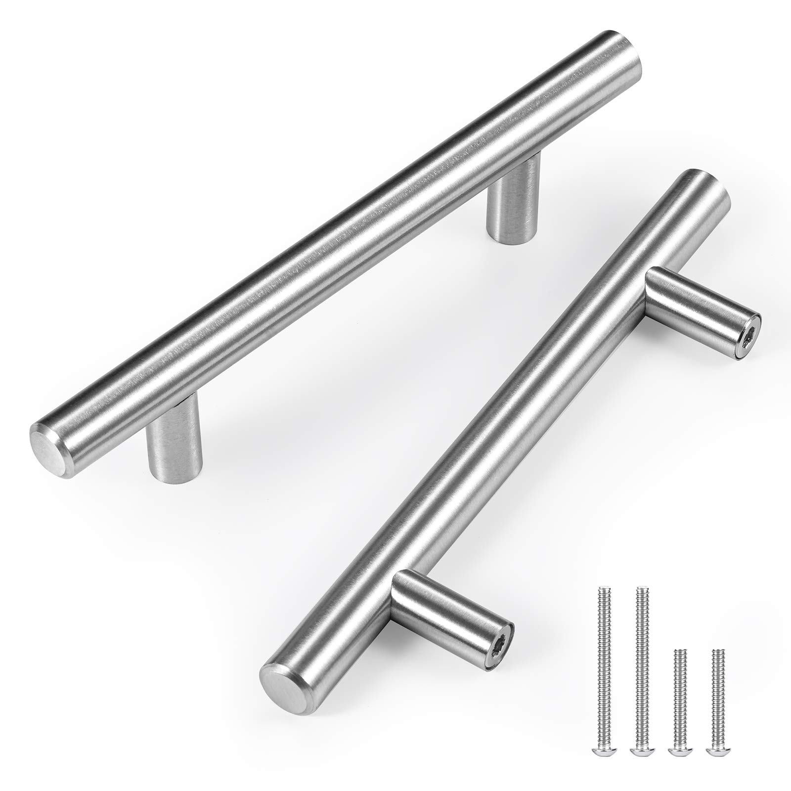 25 Pack 6 Inch Stainless Steel Cabinet Pulls - Brushed Nickel Drawer Handles for Kitchen Cabinets, Dressers & Cupboards (3.5