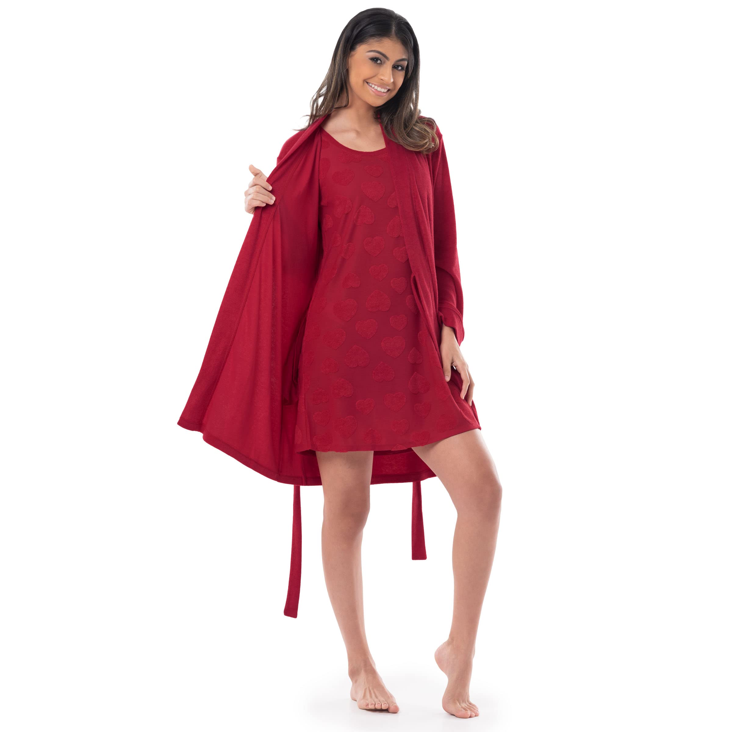 Fruit of the Loom Women's Beyondsoft Sleepwear Set - Soft Sleep Chemise & Robe Comfy Nightwear for Lounge & Relaxation | Perfect for Bedtime, Spa Days & Cozy Evenings at Home