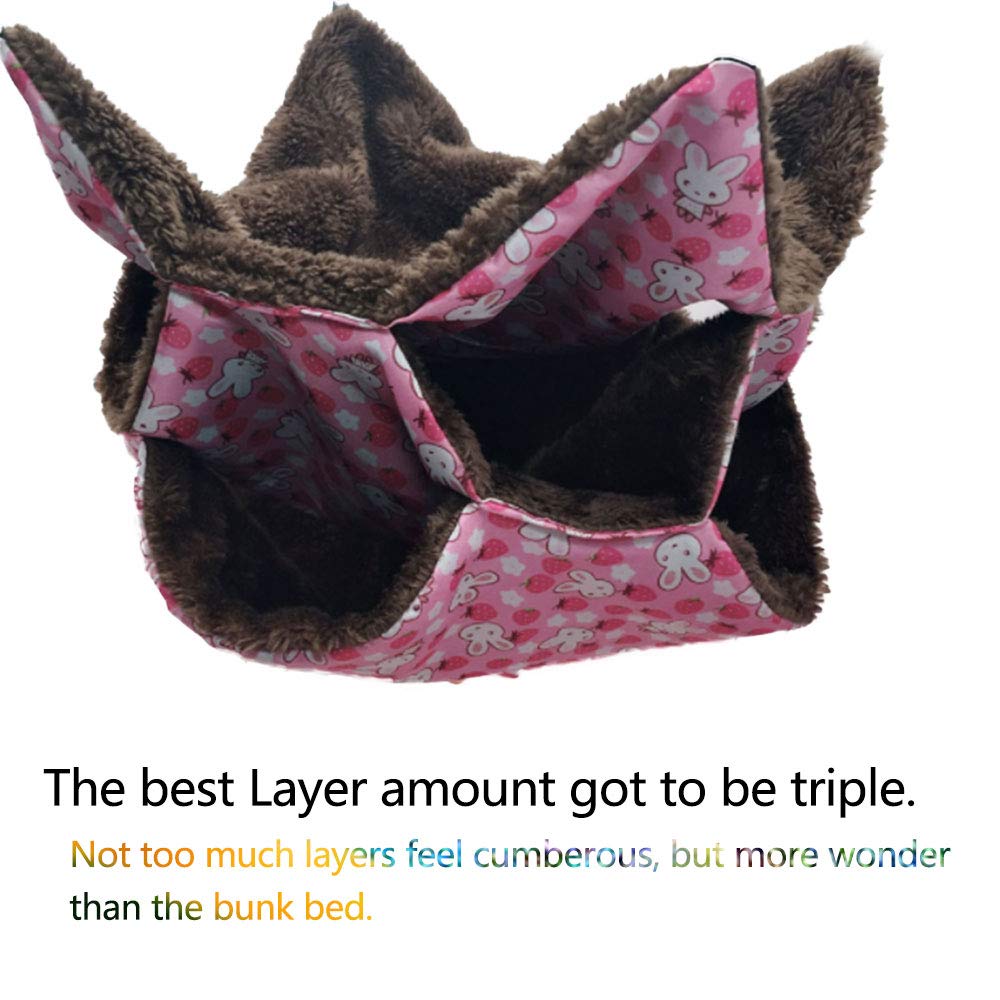 Oncpcare Small Pet Cage Hammock - Triple Bed for Sugar Gliders, Rats, Guinea Pigs | Cozy Ferret Tunnel & Cave Bedding | Perfect for Chinchillas, Parrots, Hamsters | Ideal for Cage Accessories & Small Animal Comfort