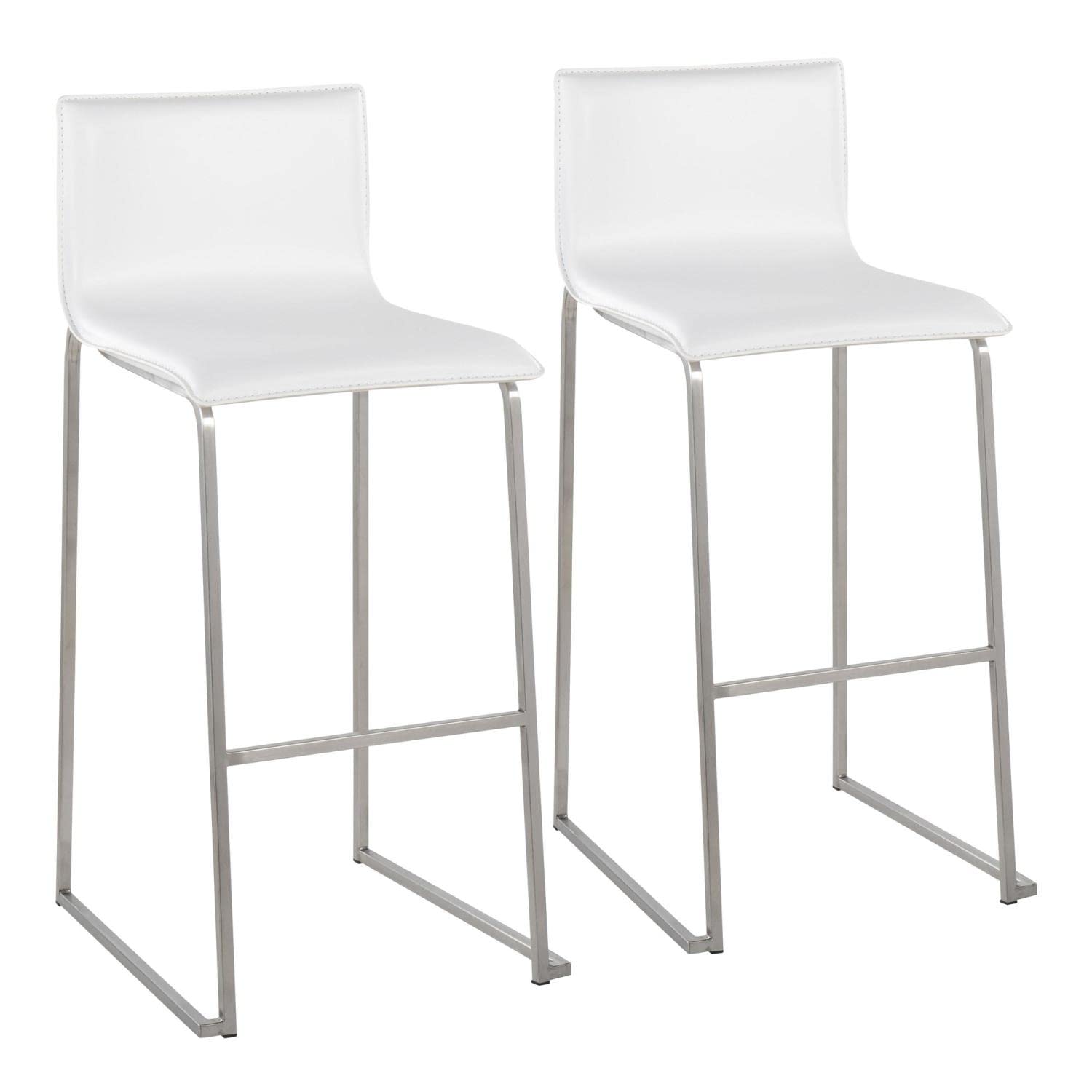 LumiSource Mara Bar Stool Set of 2 - Modern Counter Height Bar Chairs with Back Support - Perfect for Kitchen Island, Breakfast Nook & Home Bar Decor