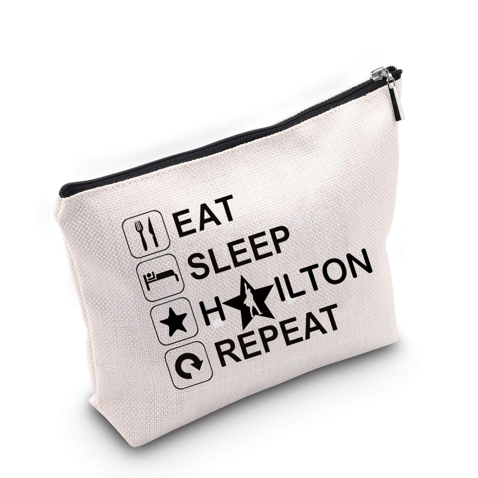 TSOTMO Musical Merch Bag - Eat Sleep Repeat Cosmetic Pouch for Women | Perfect Gift for Theatre Lovers & Broadway Fans | Great for Makeup Storage, Travel Essentials & Concert Accessories