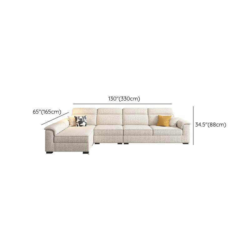 L-Shaped & Straight Sofa Chaise Couch with Concealed Support & Pine Wood Frame - Perfect for Living Room, Lounge, and Home Theater Seating