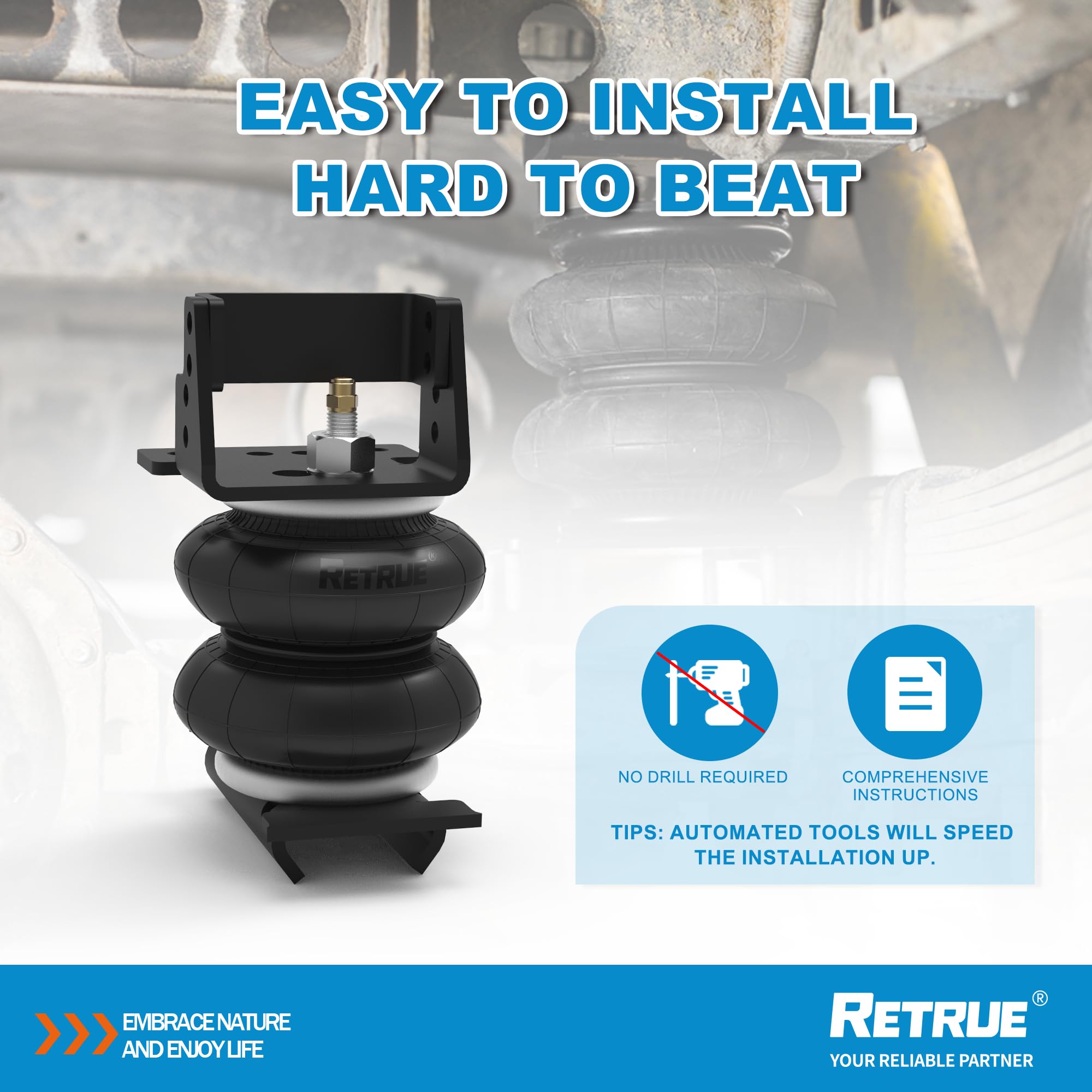 Dodge Ram 1500 Mega Cab 2500 3500 Rear Air Suspension Kit (2003-2013) - 5000 Lbs Load Leveling Capacity - Firestone 2299 Ride Rite Replacement - Heavy Duty Towing & Hauling - Perfect for Off-Roading, Truck Camping & Work Site Use