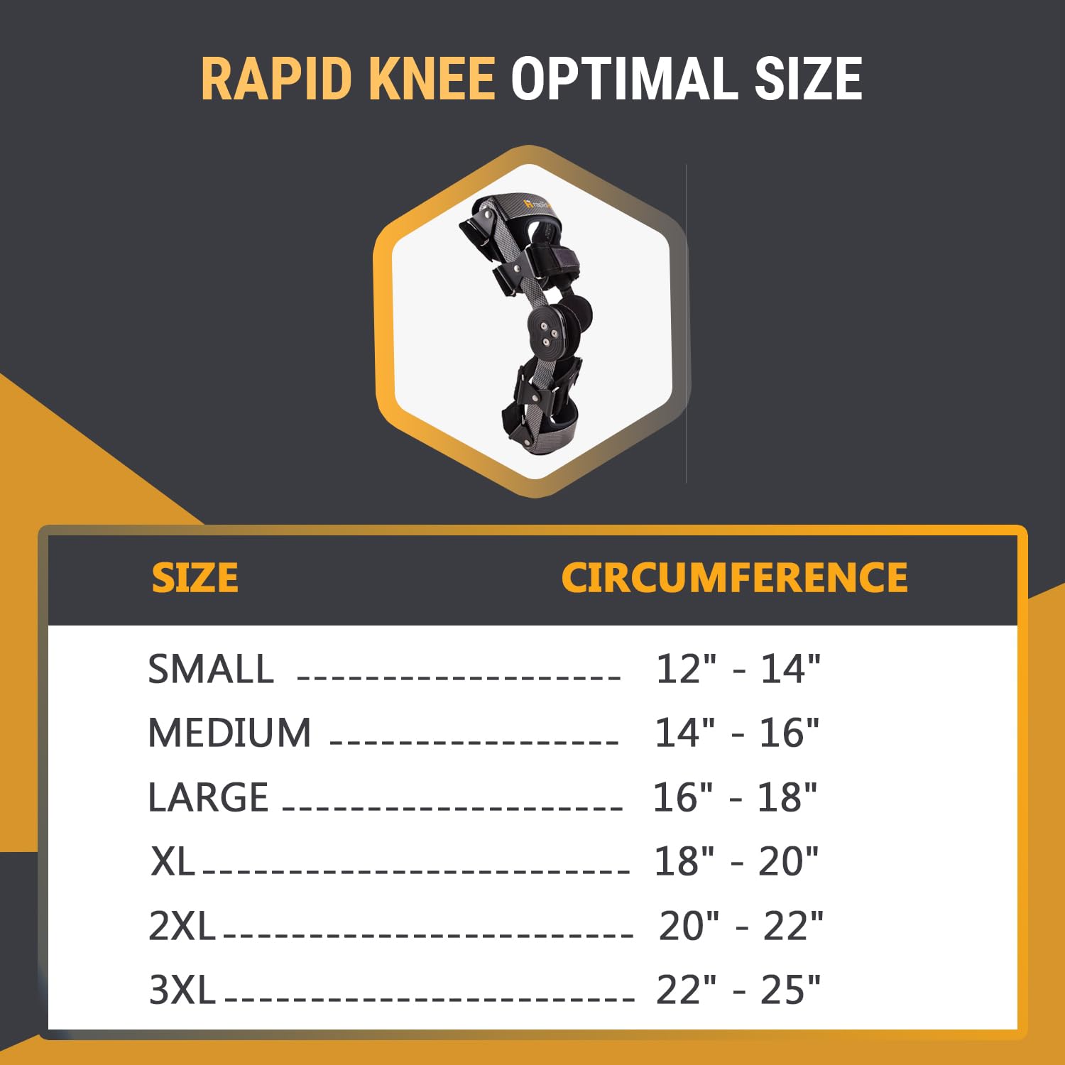 Rapid Knee 200 Rigid Wrap-On Knee Brace XL - Support for Running, Sports & Arthritis Pain Relief