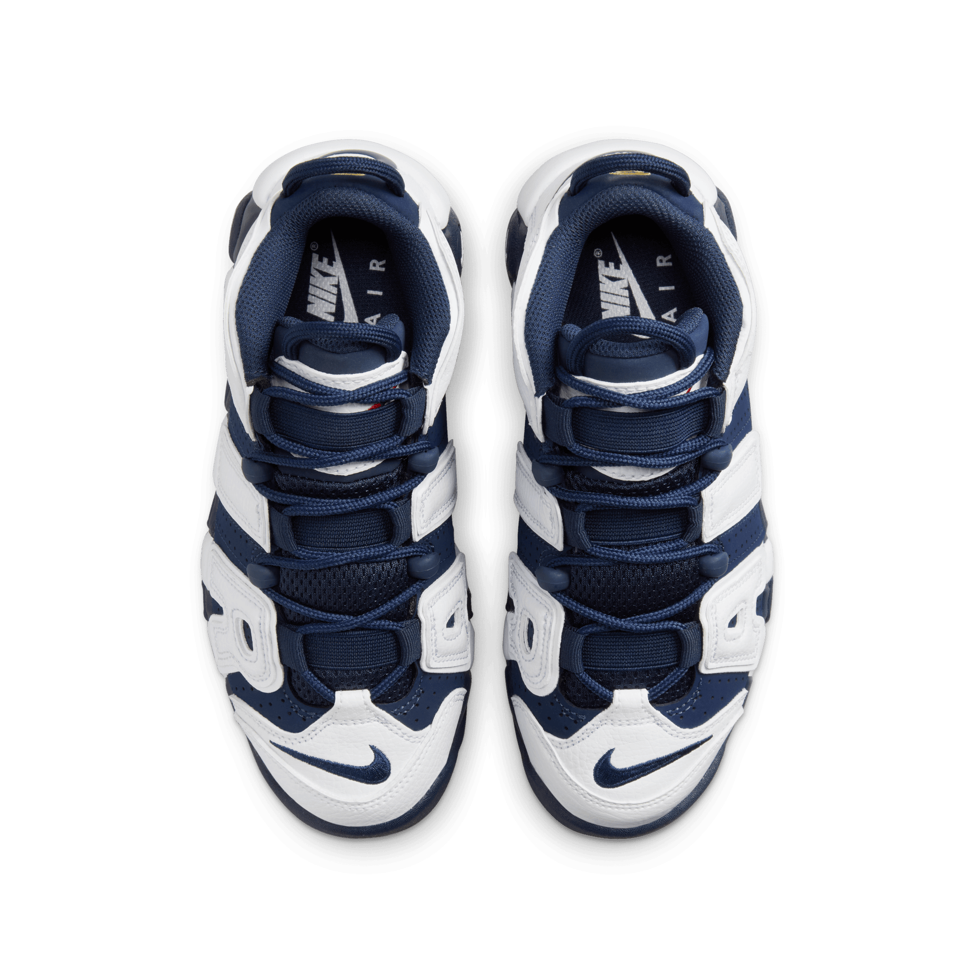 Nike Air More Uptempo GS Olympic White/Red Basketball Shoes for Girls - Comfortable Retro Sneakers for School, Sports & Street Fashion