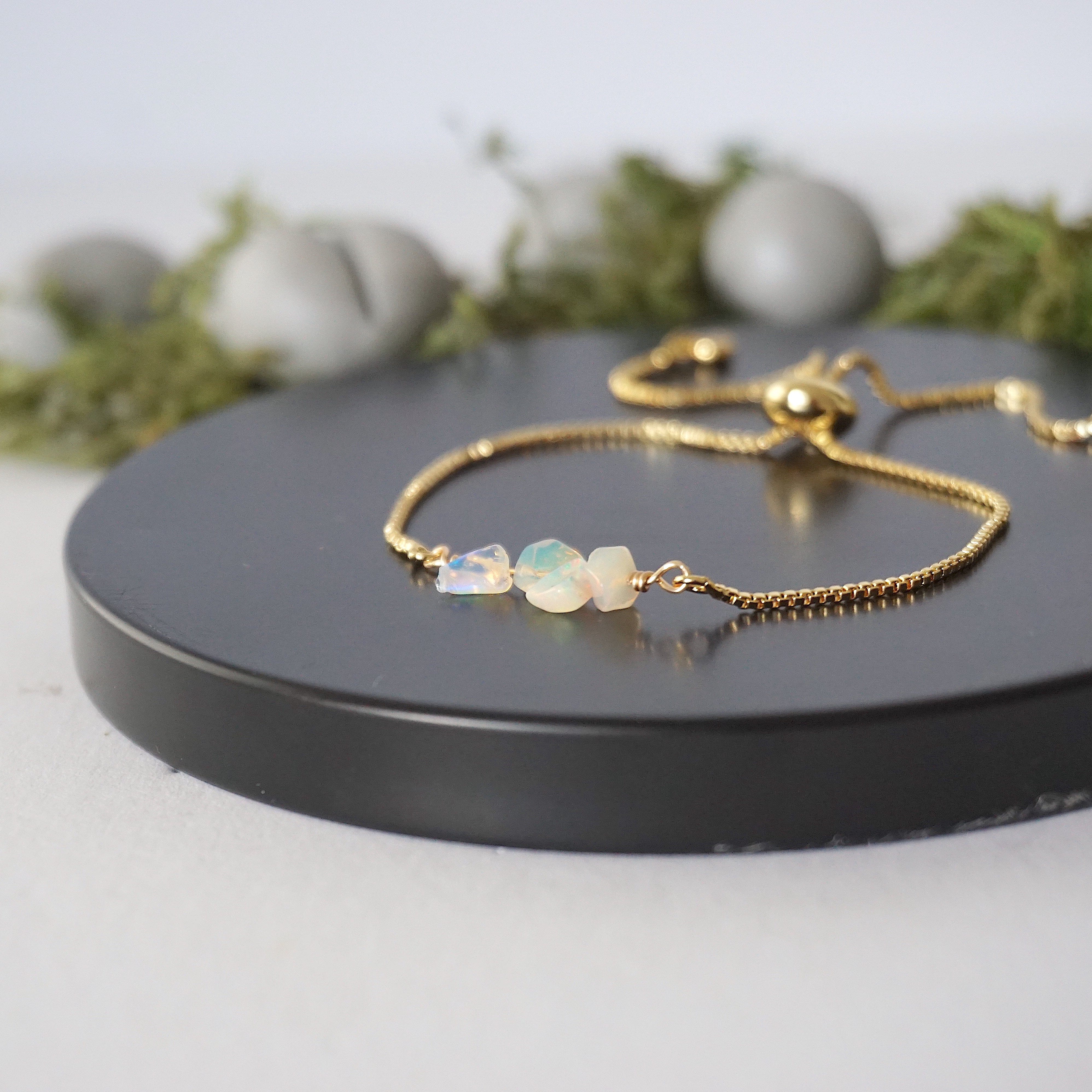 14K Gold Plated Adjustable Fire Opal Bolo Crystal Bracelet for Women | Elegant Boho Jewelry Gift for Birthday, Anniversary & Special Occasions