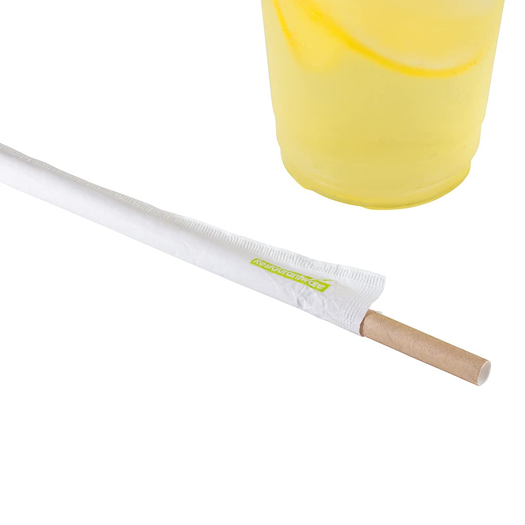 100 Premium 10 Inch Eco-Friendly Kraft Paper Straws for Restaurants & Cold Drinks - Durable, Sturdy & Biodegradable Drinking Straws for Smoothies, Iced Coffee & Bubble Tea