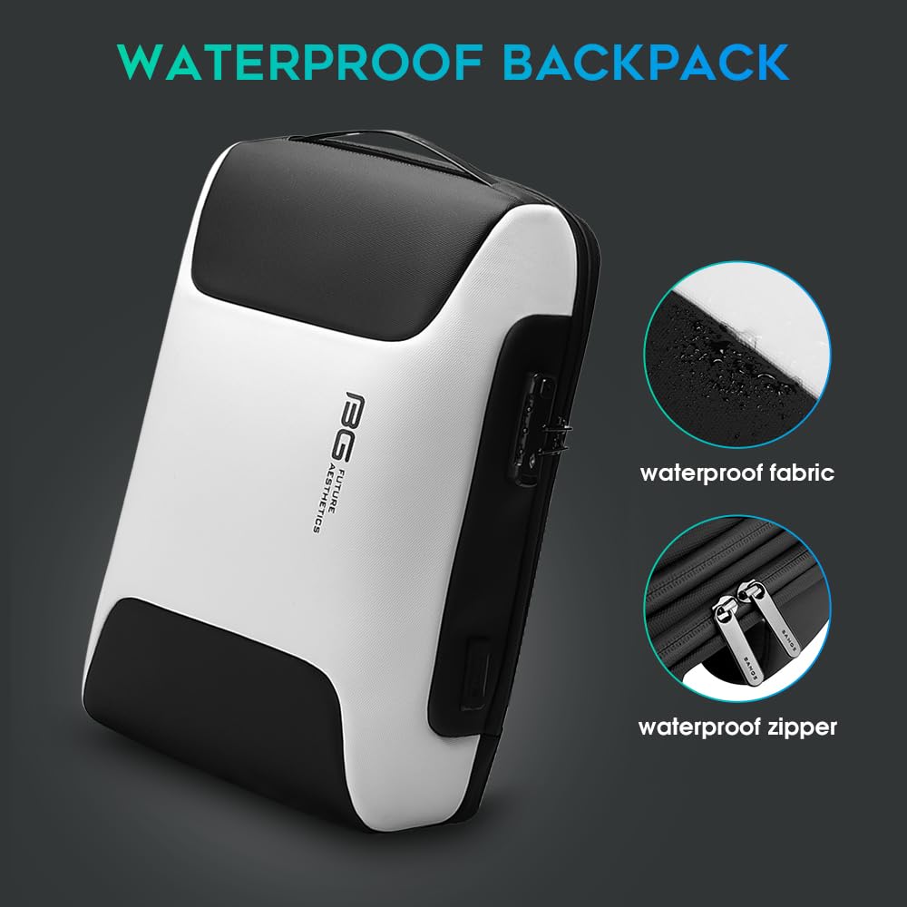 BANGE Anti-Theft Business Laptop Backpack with USB Charging Port - Fits 15.6 Inch Notebook - Water-Resistant Work Backpack for Office, Airplane & Business Travel - Perfect for Professionals, Students & Commuters