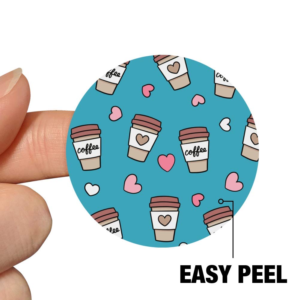 Cute Coffee Lover Pattern Stickers for Travel Cups, Planners & Scrapbooking - Perfect for DIY Crafts, Journaling and Gift Decoration