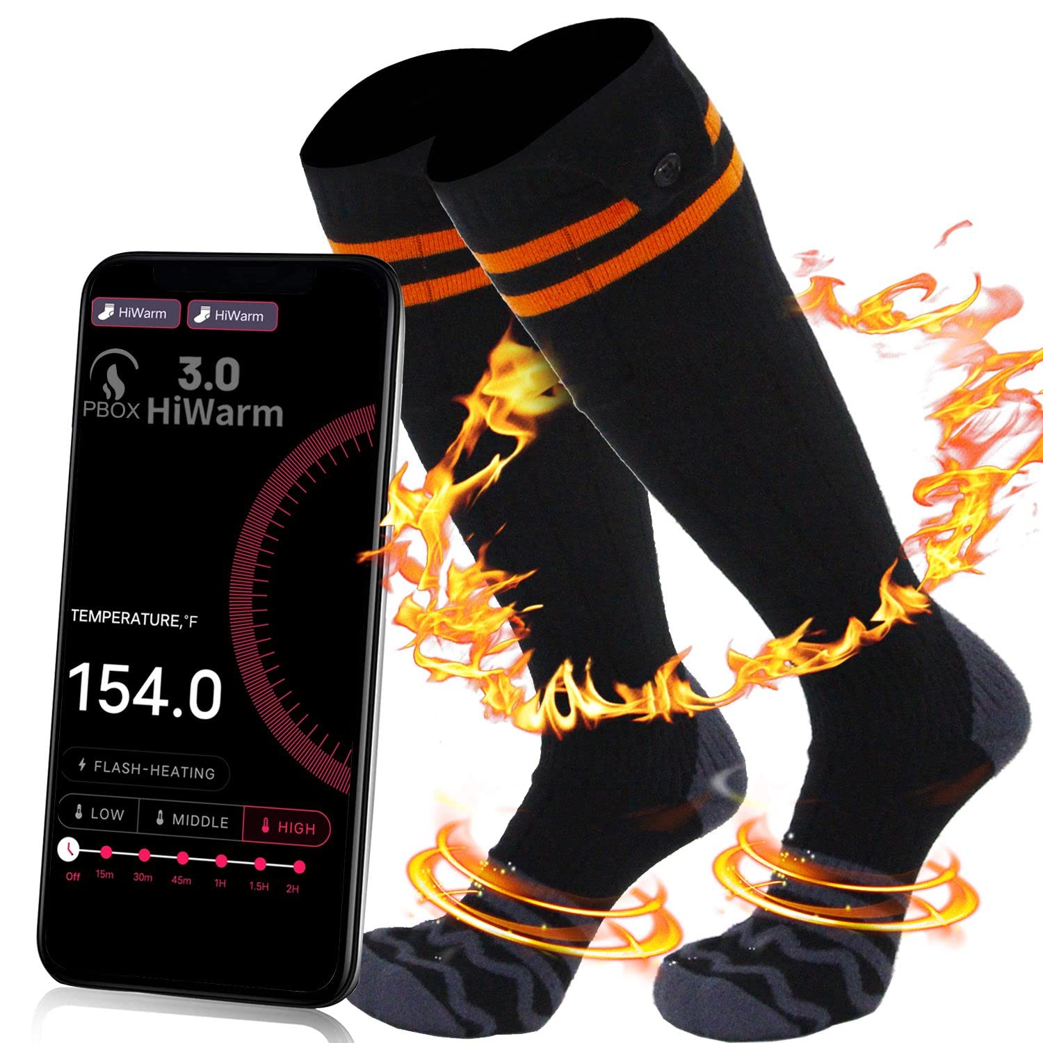 Rechargeable Electric Heated Socks for Men & Women - APP Remote Control Battery Powered Winter Foot Warmers for Raynaud's Disease, Skiing, Hunting, Motorcycling - Perfect for Cold Weather Outdoor Activities & Indoor Comfort