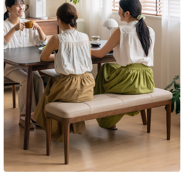 Premium Black Walnut Solid Wood Long Bar Bench - Rustic Sofa Stool for Kitchen Island, Entryway, or Living Room - Durable & Comfortable Seating Solution for Home Decor