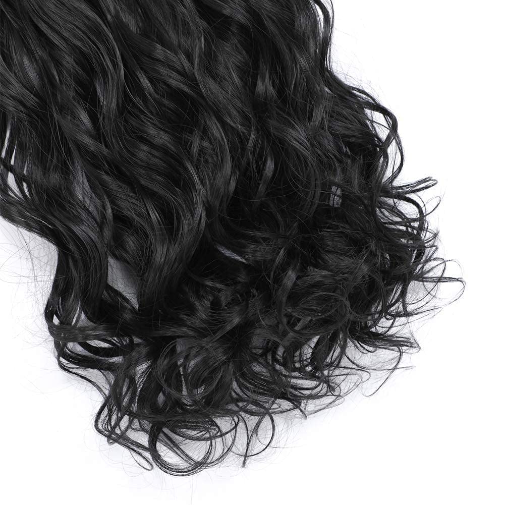VIEWS 5 Clips ¾ Head 22 Inch Human Hair Extensions for Women - Wavy/Curly Black Hair Weft for Instant Length & Volume - Perfect for Parties, Weddings & Daily Styling