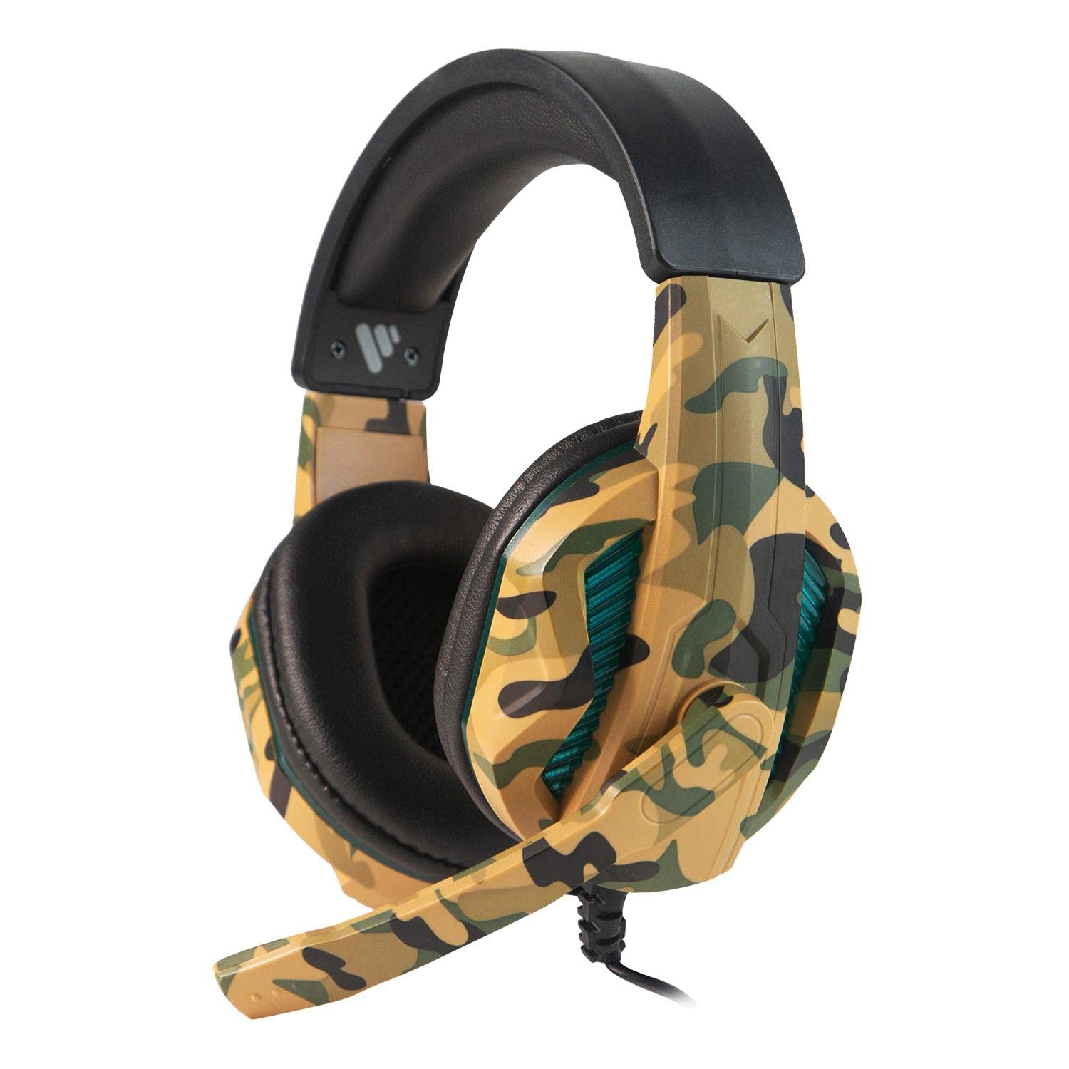 Vybe LED Gaming Headset with Camouflage Design - Compatible with PlayStation, Xbox & PC - Wired Over-Ear Headphones with Adjustable Boom Mic & AUX-in Support - Perfect for FPS, Streaming & Multiplayer Gaming